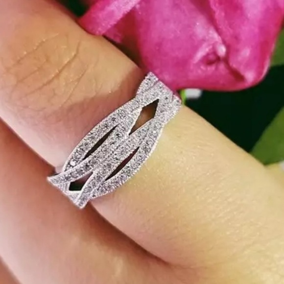 ETERNITY 925 STERLING SILVER DIAMOND RING - Picture 2 of 5